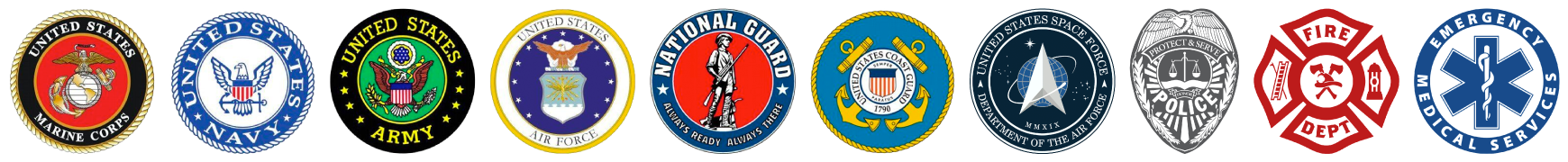 military, veterans, and first responders discounts